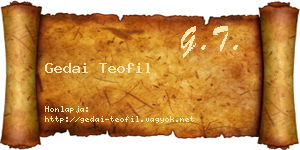 Gedai Teofil névjegykártya
